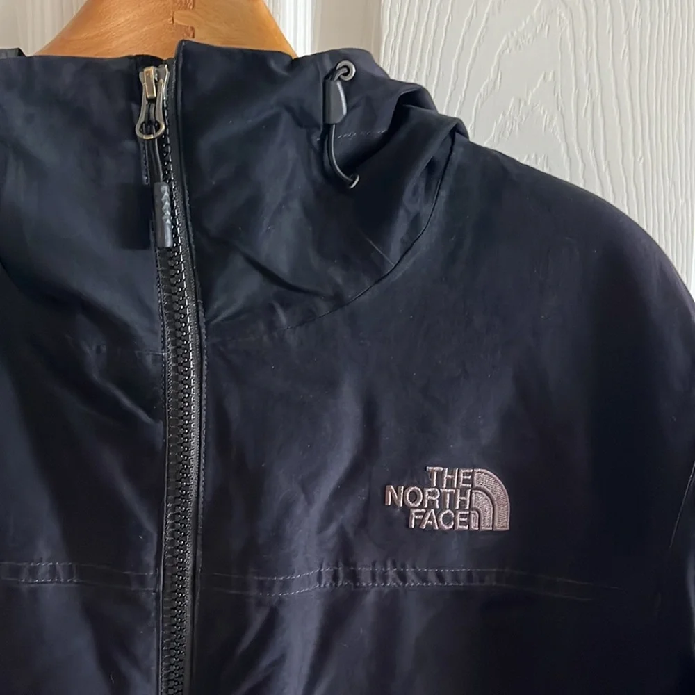 The North Face Black Faux Suede Hooded Zip Up Jacket Size Medium